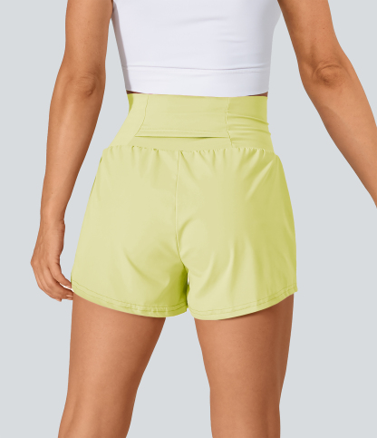 Airy Super High Waisted Cool Touch Yoga Shorts with Pockets