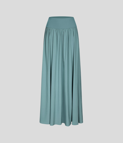 High Waisted Split 2-in-1 Flowy Quick Dry Maxi Casual Skirt
