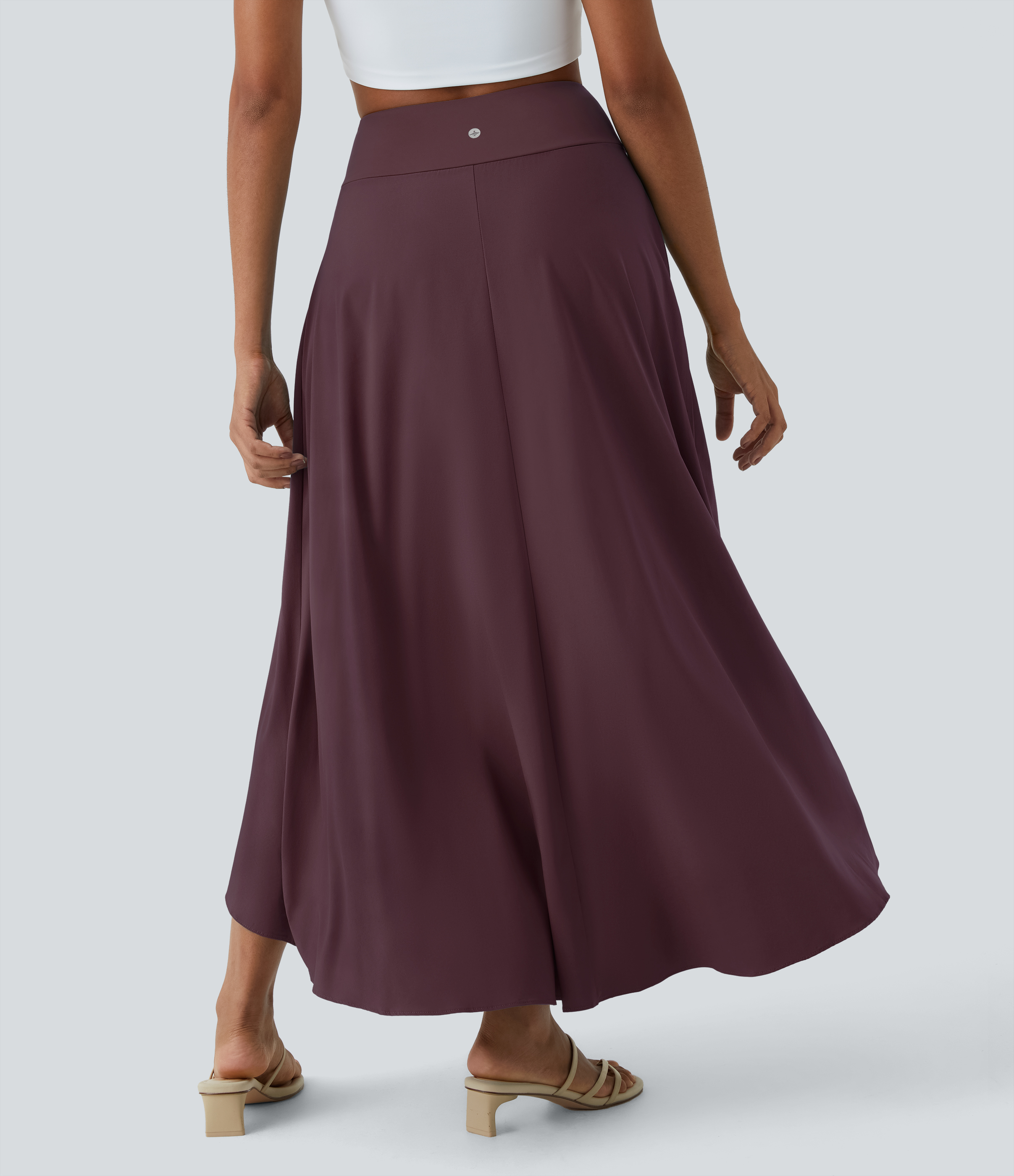 High Waisted High Low Ruffle 2-in-1 Flowy Quick Dry Casual Regular Maxi Skirt