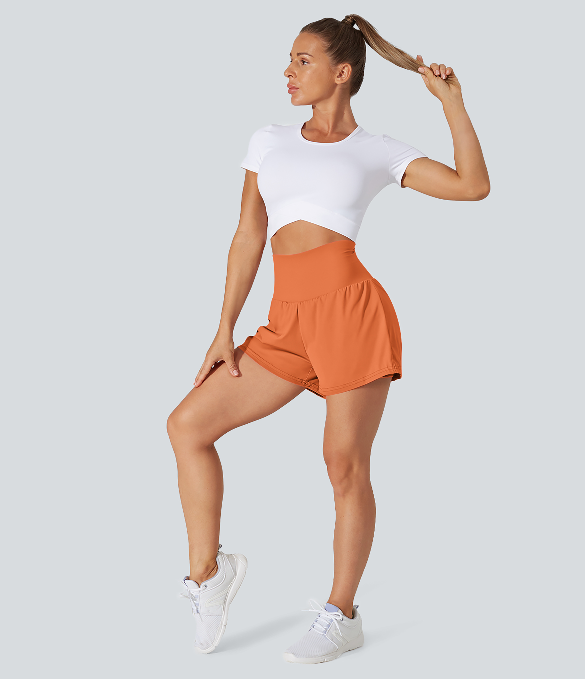 Airy Super High Waisted Cool Touch Yoga Shorts with Pockets