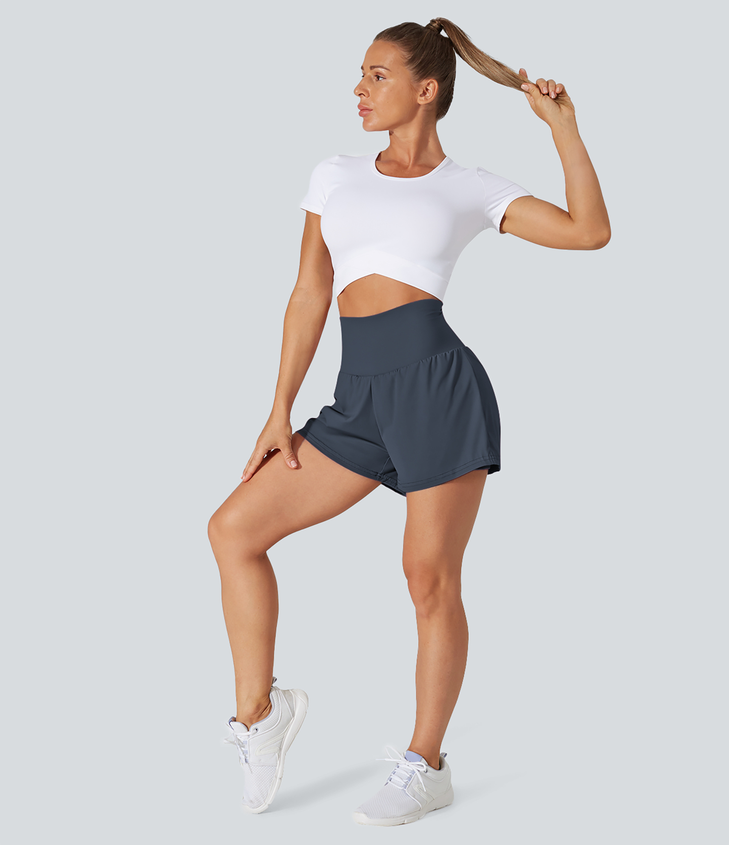 Airy Super High Waisted Cool Touch Yoga Shorts with Pockets