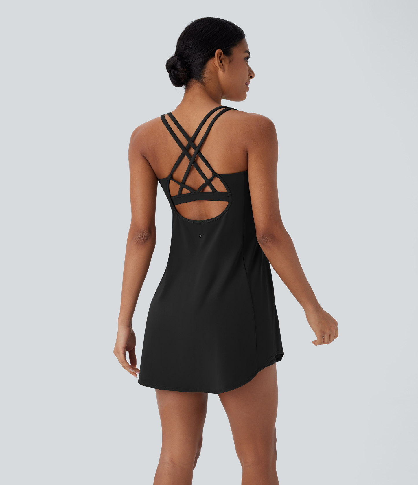 Plush Cut Out Pocket 2-Piece Mini Yoga Active Dress