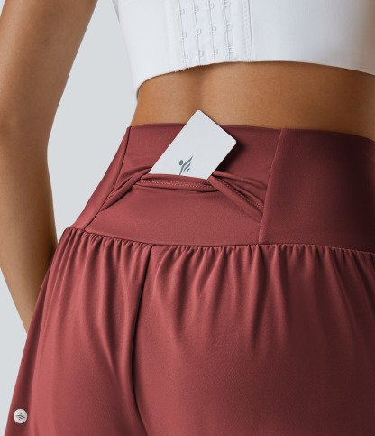 Airy Super High Waisted Cool Touch Yoga Shorts with Pockets