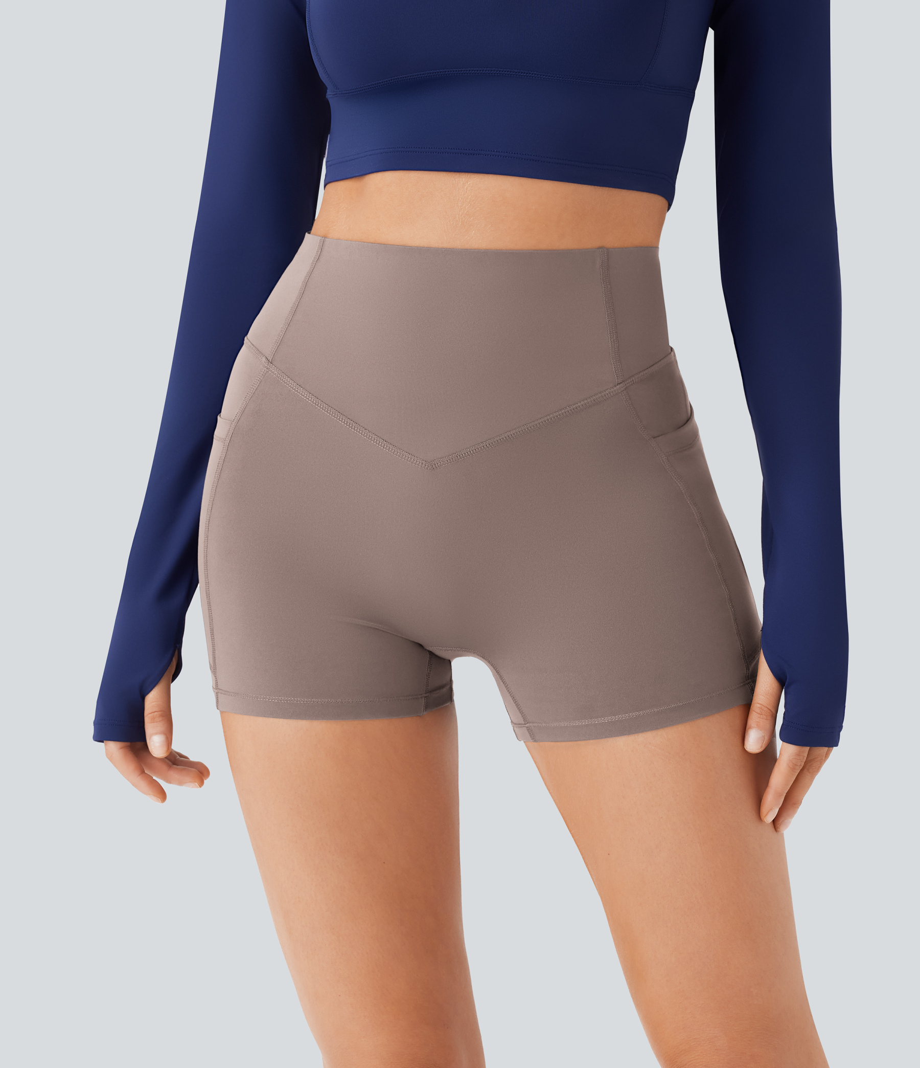 SoCinched High Waisted Scrunch Butt Lifting Tummy Control Pocket Shaping Workout Biker Shorts 3''