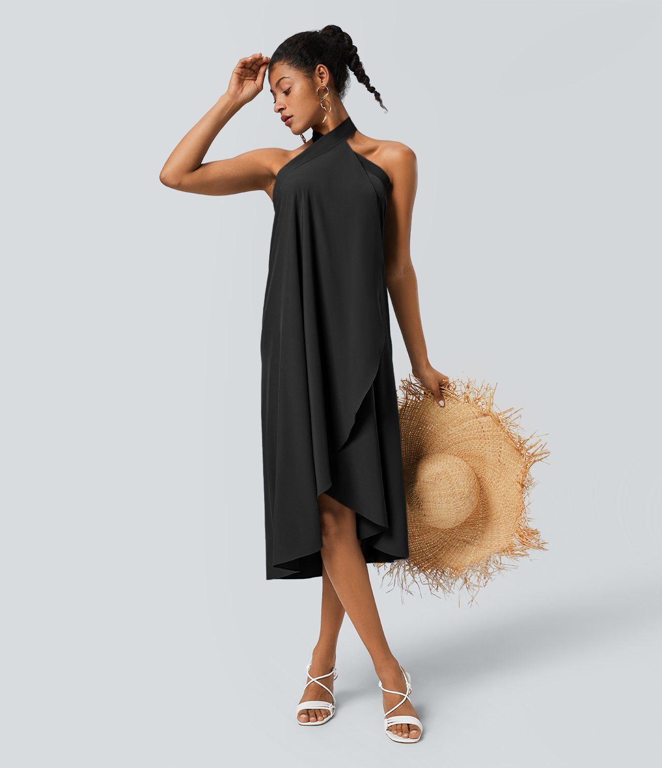 High Waisted Wrapped Tie Back Quick Dry Skirt