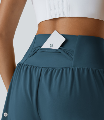 Airy Super High Waisted Cool Touch Yoga Shorts with Pockets