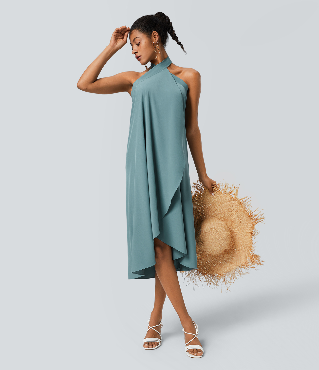 High Waisted Wrapped Tie Back Quick Dry Skirt