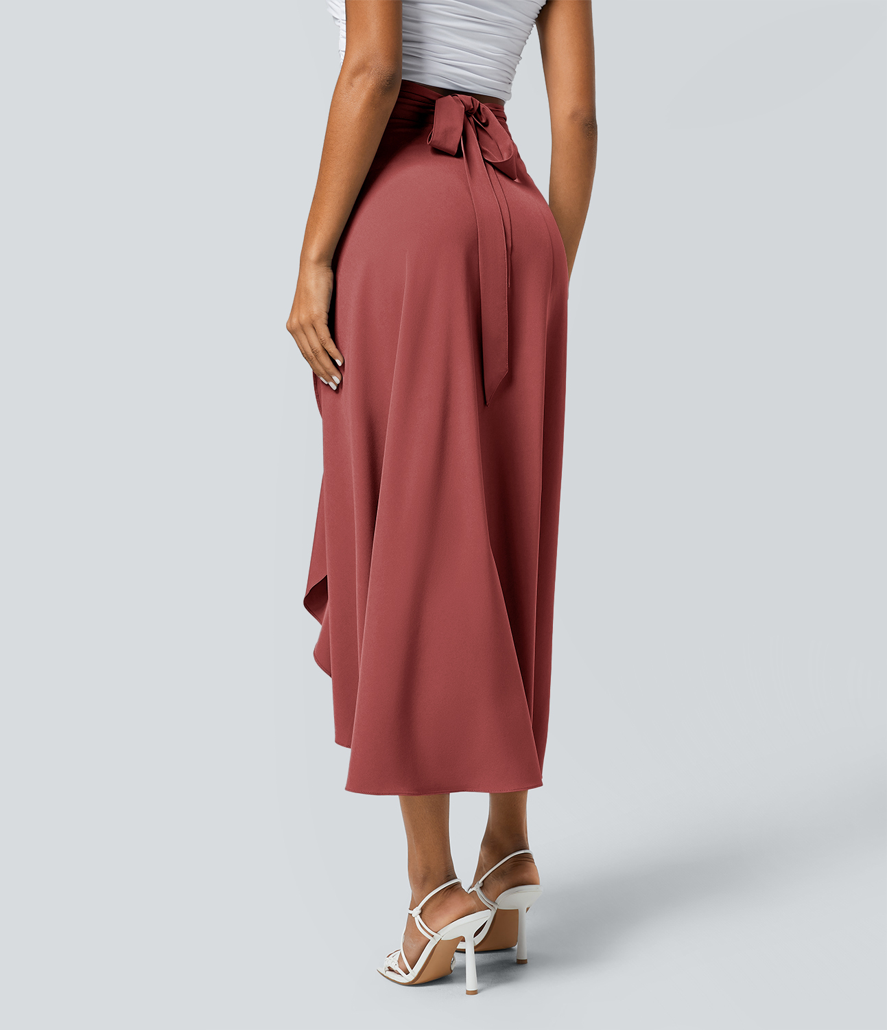 High Waisted Wrapped Tie Back Quick Dry Skirt