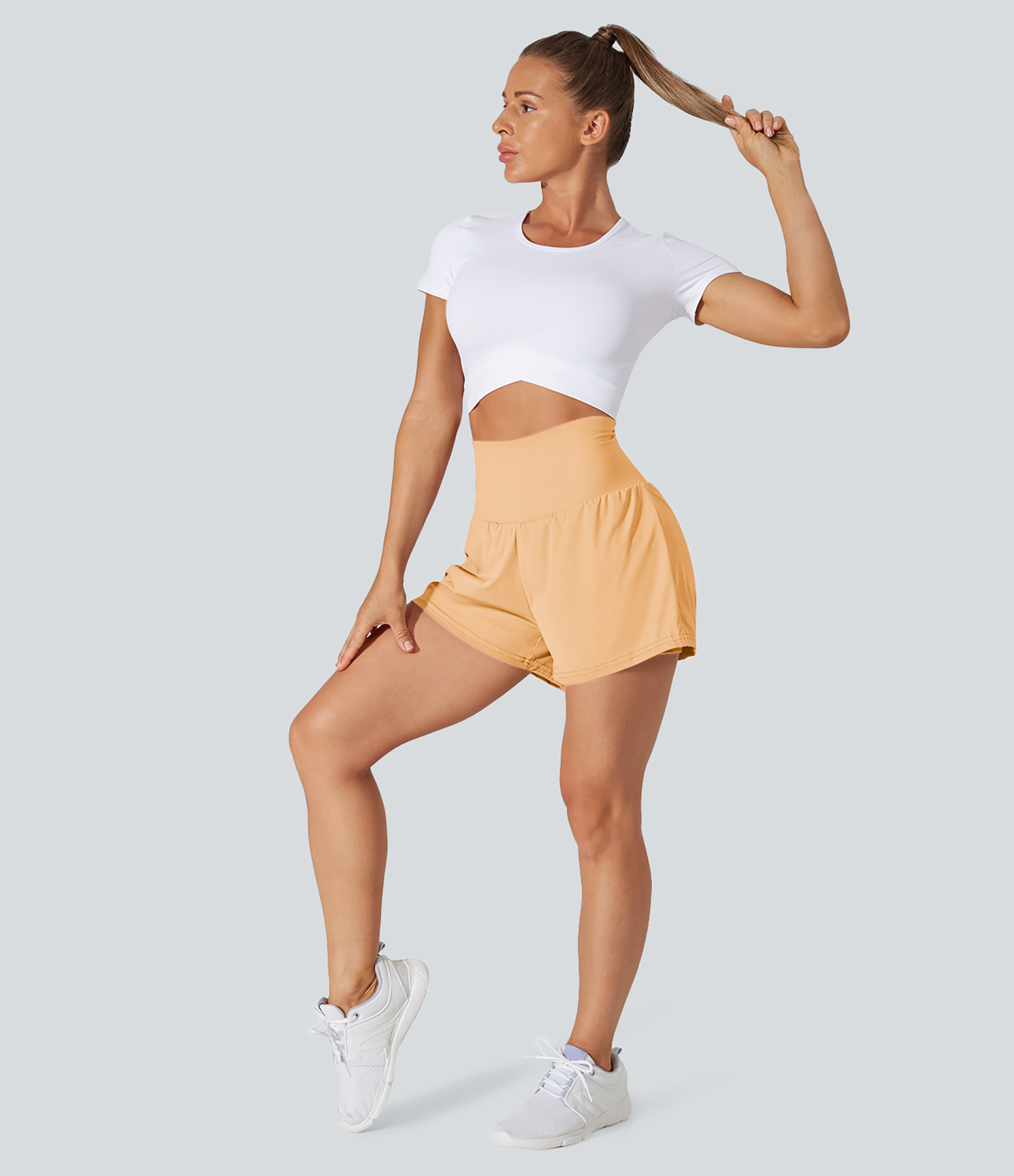 Airy Super High Waisted Cool Touch Yoga Shorts with Pockets