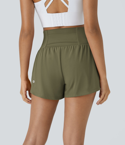 Airy Super High Waisted Cool Touch Yoga Shorts with Pockets