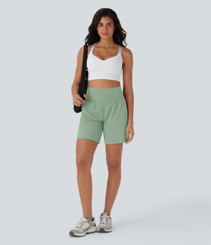 Airy Super High Waisted 2-in-1 Cool Touch Yoga Shorts 7" with Pockets