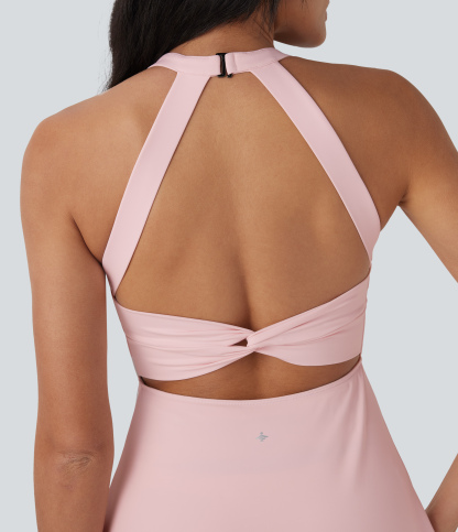 Airy Backless Twisted Cool Touch Dance Active Dress-Easy Peezy Edition