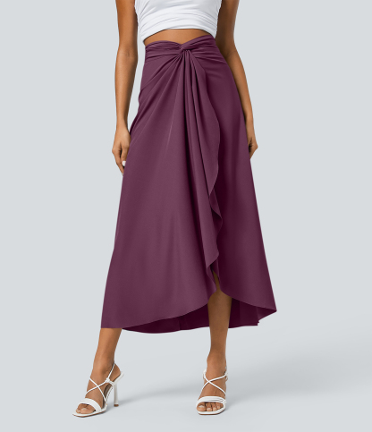 High Waisted Wrapped Tie Back Quick Dry Skirt