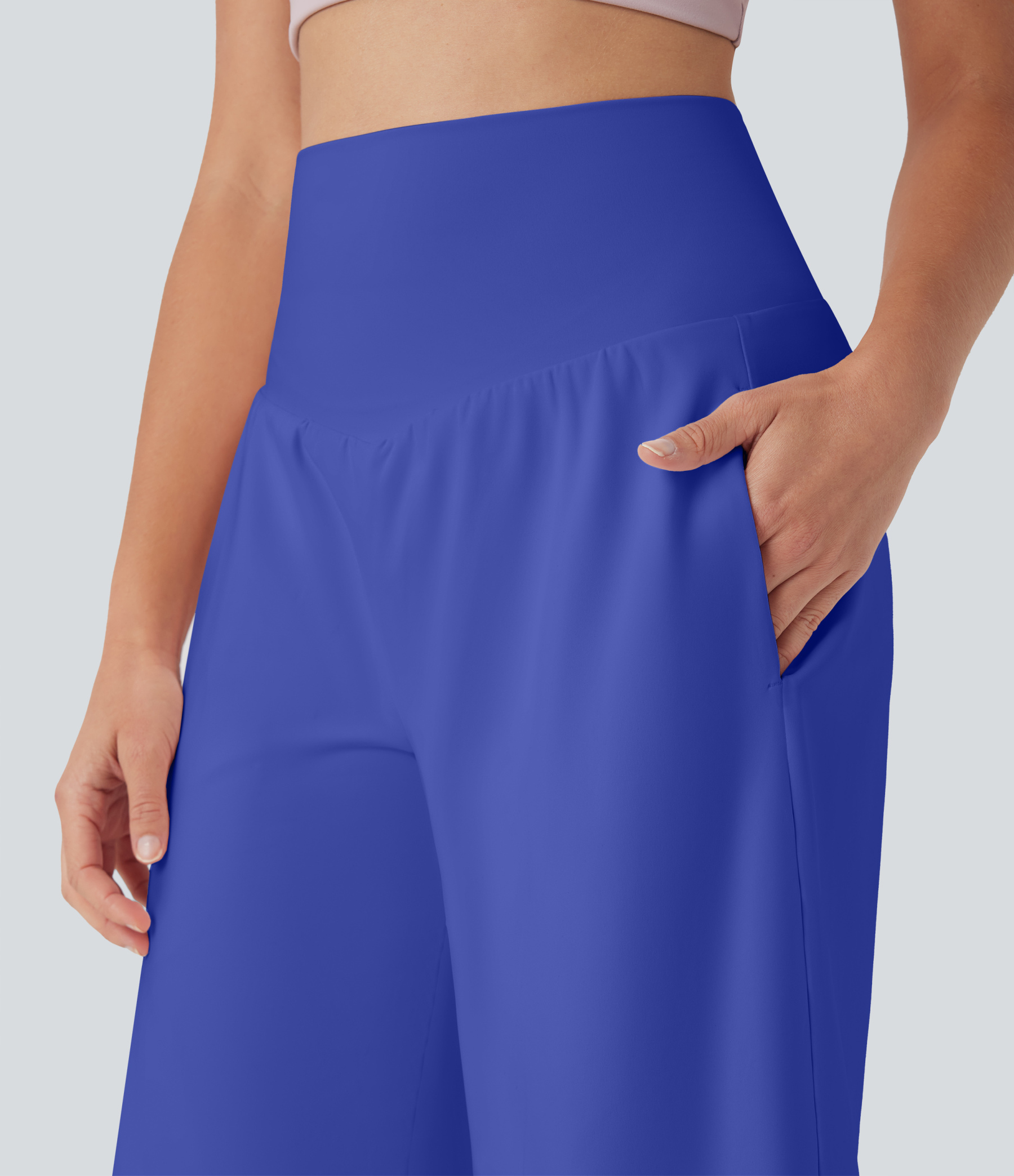 Airy High Waisted Pockets Cool Touch Yoga Bermuda Shorts