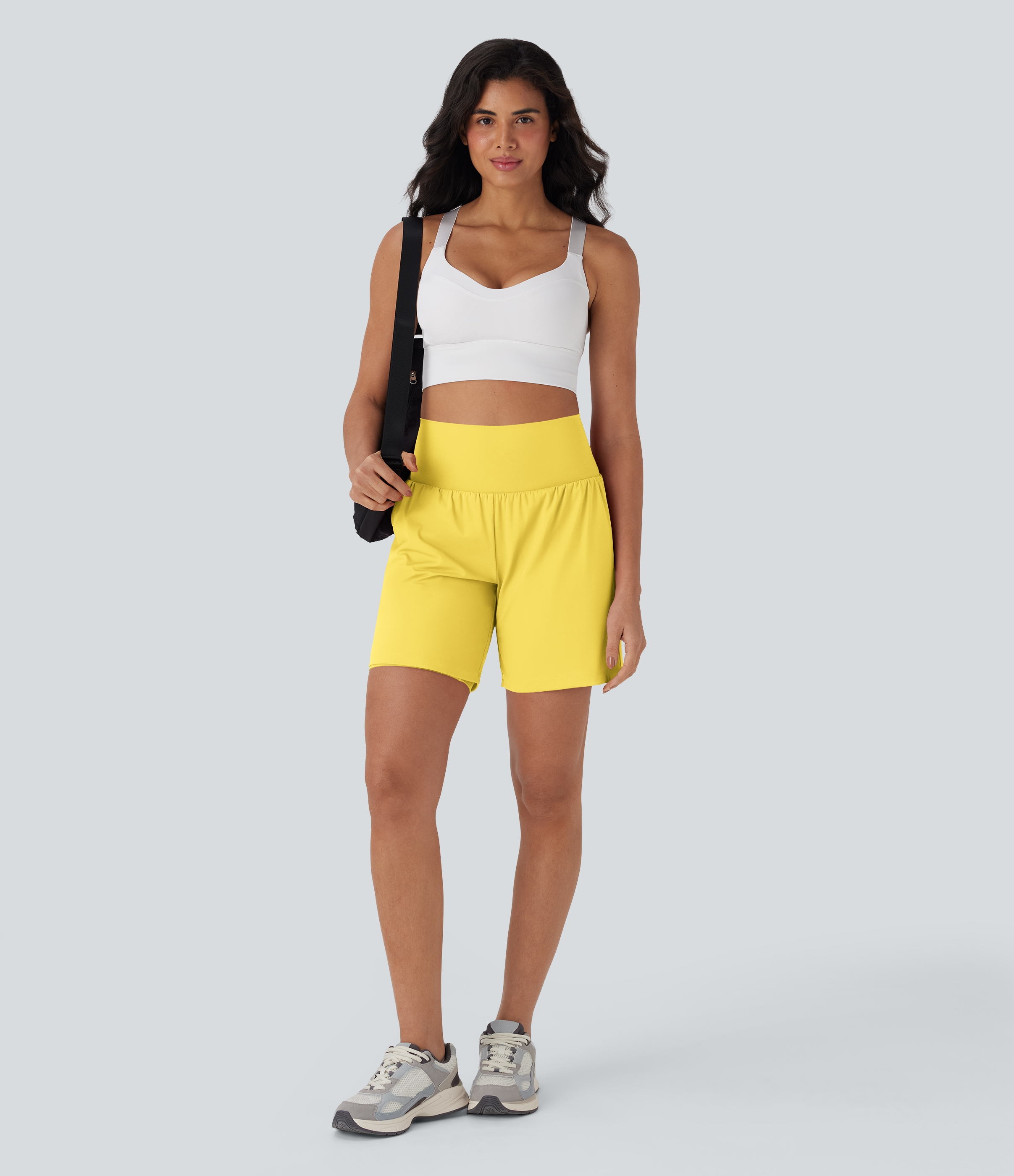 Airy Super High Waisted 2-in-1 Cool Touch Yoga Shorts 7" with Pockets