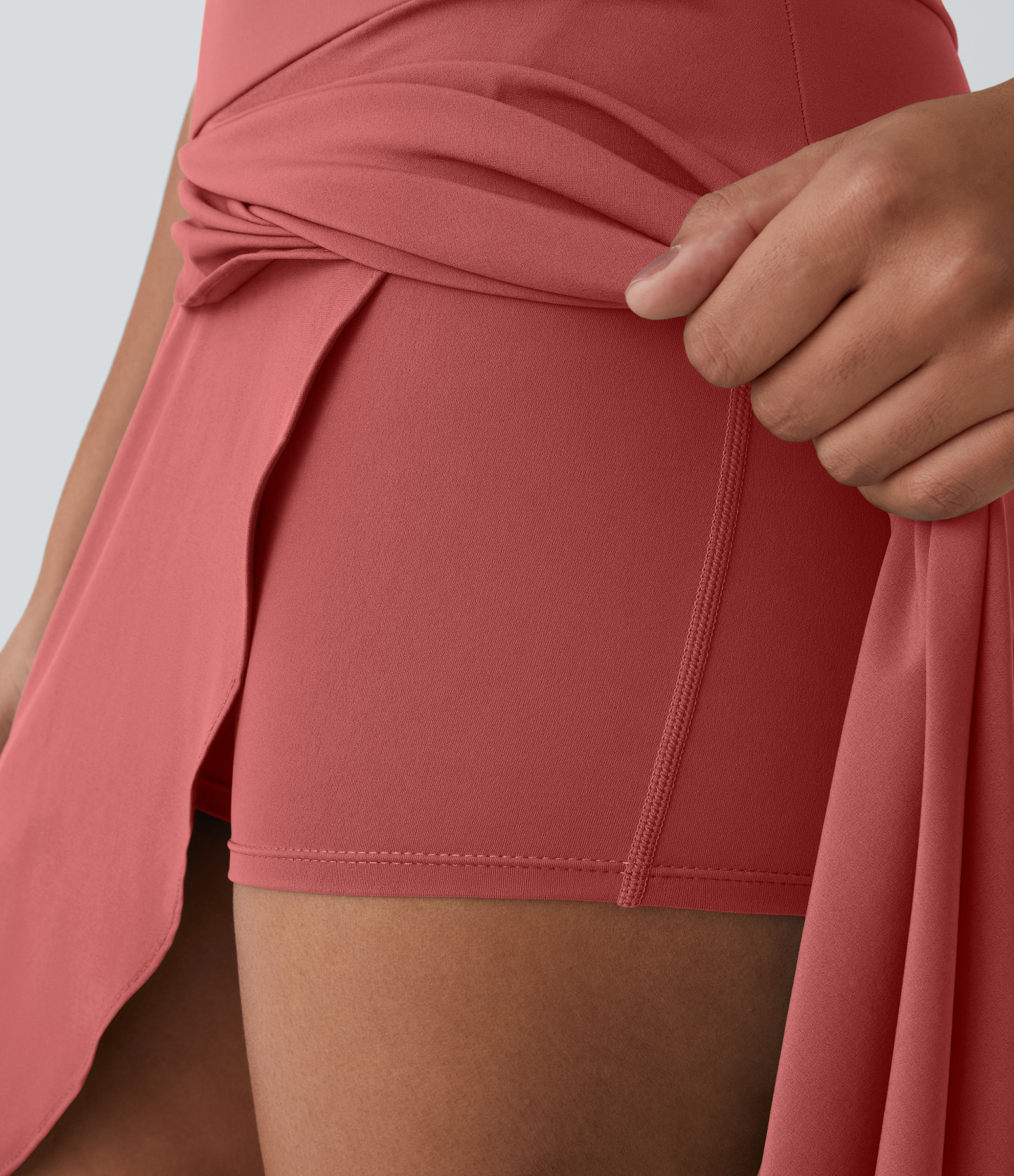 High Waisted High Low Ruffle 2-in-1 Flowy Quick Dry Casual Regular Maxi Skirt