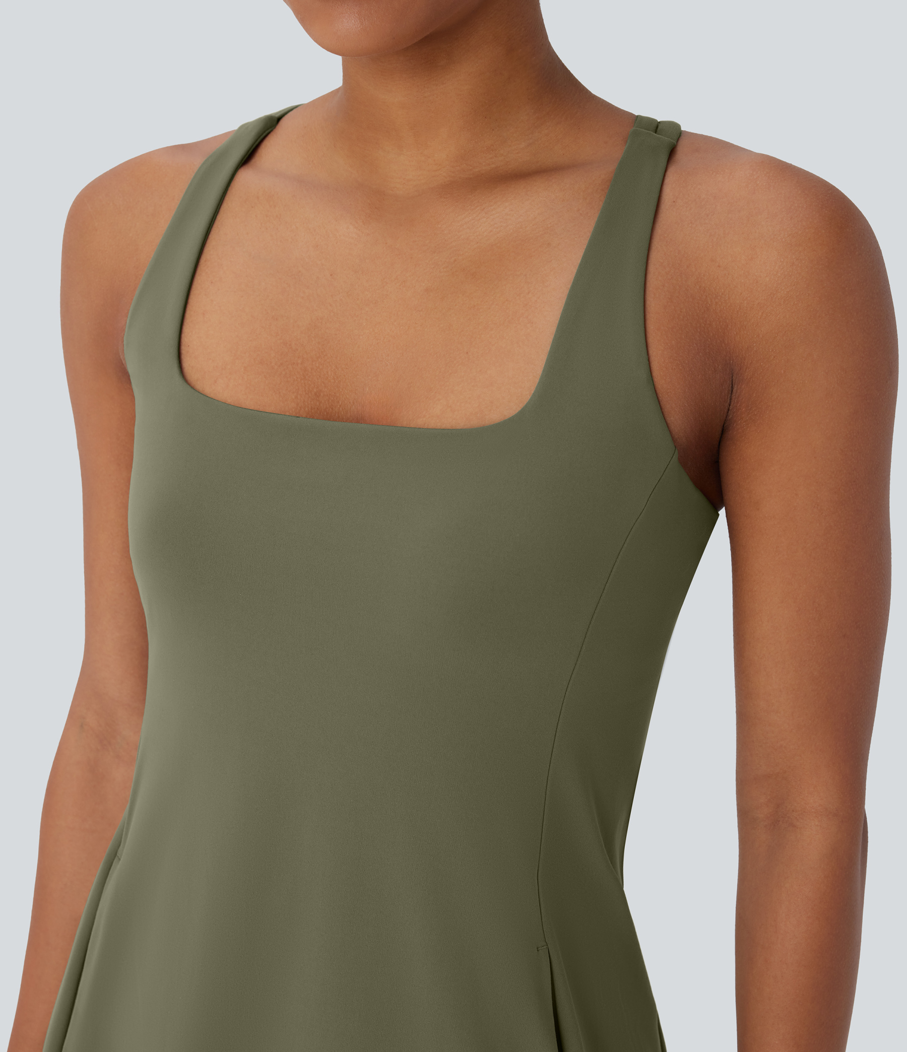 Plush Cut Out Pocket 2-Piece Mini Yoga Active Dress