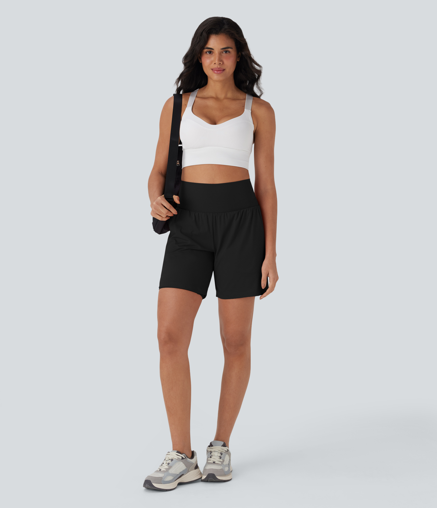 Airy Super High Waisted 2-in-1 Cool Touch Yoga Shorts 7" with Pockets