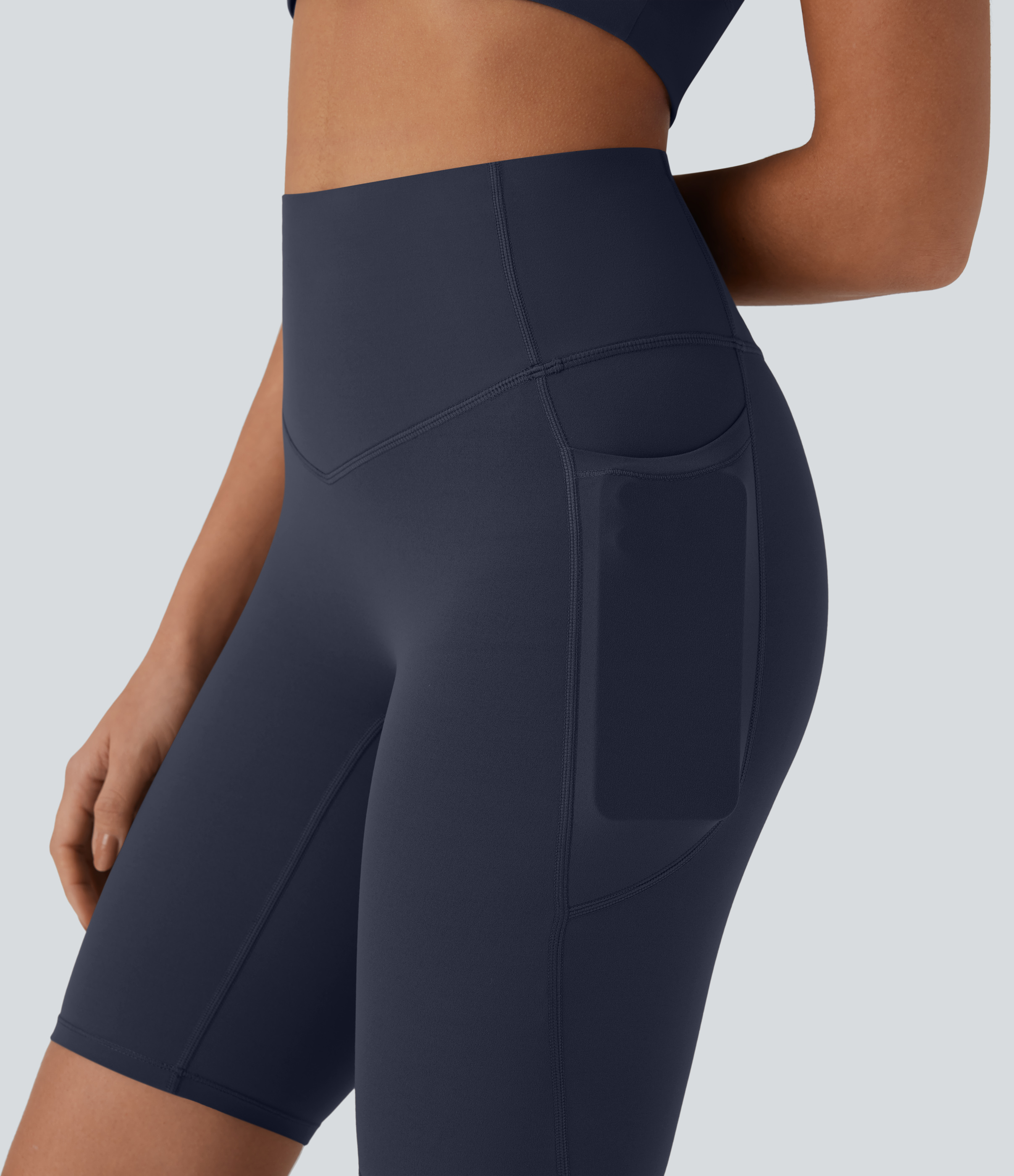 SoCinched High Waisted Tummy Control Pocket Shaping Training Biker Shorts 9''