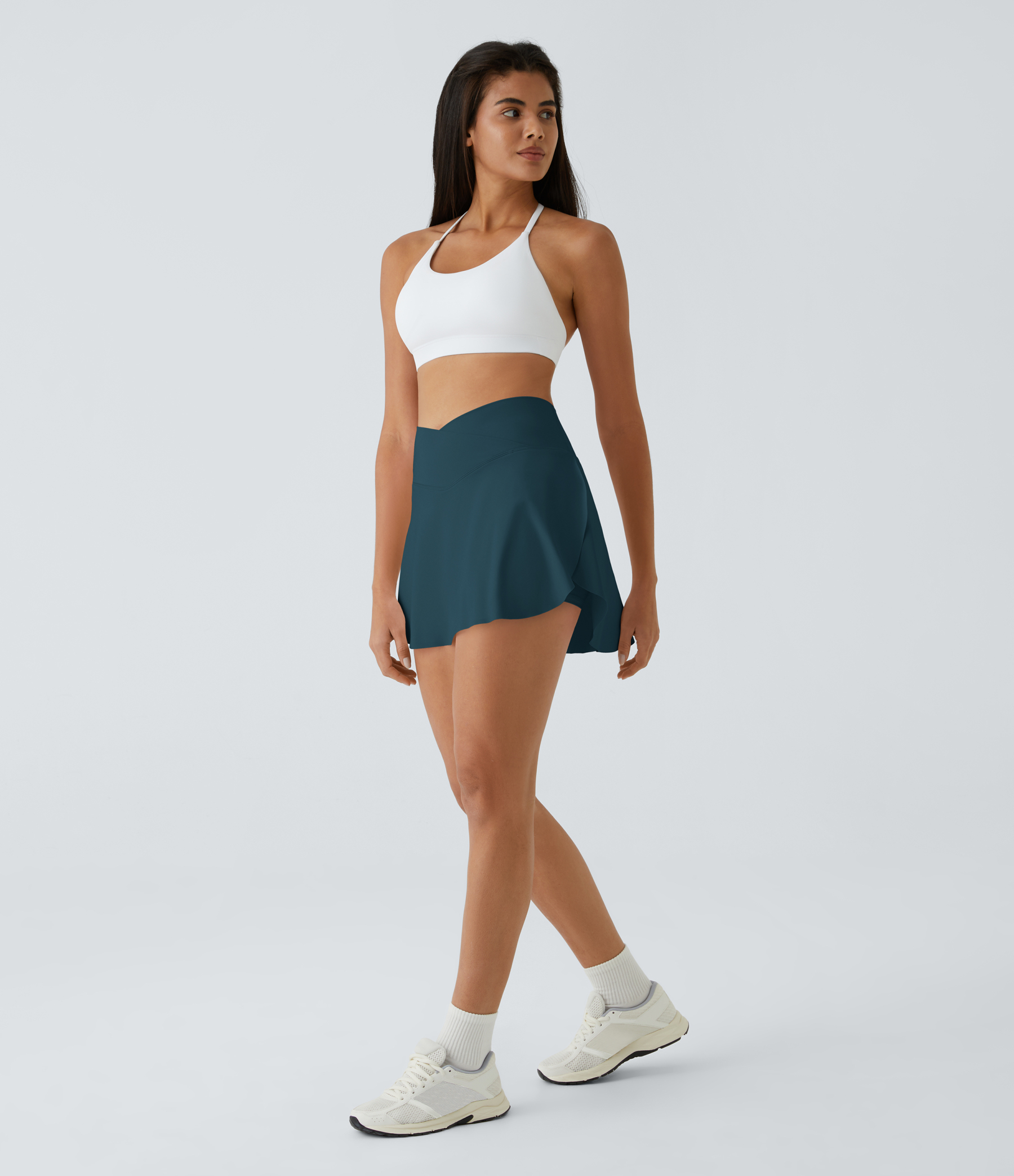 Airy Crossover Pocket 2-in-1 Cool Touch Tennis Skirt-Lucid-Longer Length-UPF50+