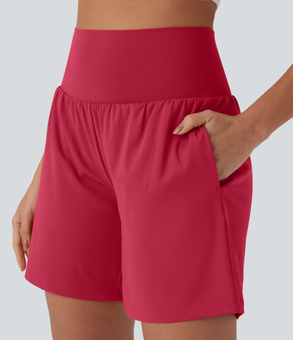 Airy Super High Waisted 2-in-1 Cool Touch Yoga Shorts 7" with Pockets