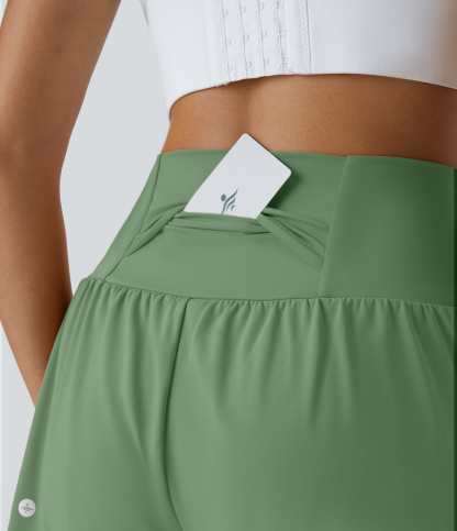 Airy Super High Waisted Cool Touch Yoga Shorts with Pockets