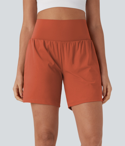 Airy Super High Waisted 2-in-1 Cool Touch Yoga Shorts 7" with Pockets