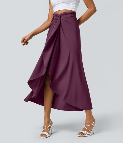 High Waisted Wrapped Tie Back Quick Dry Skirt