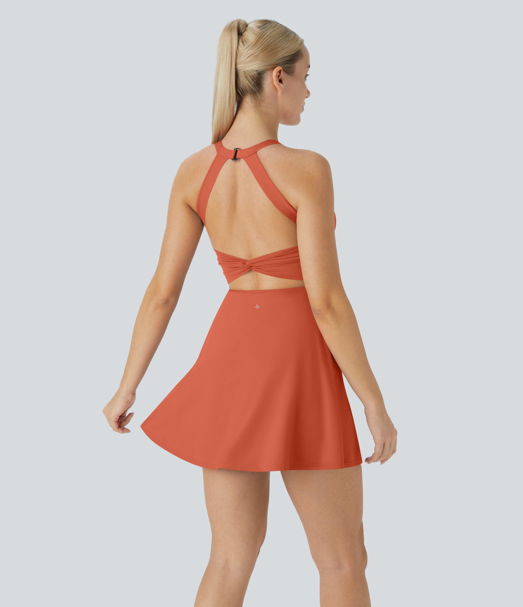 Airy Backless Twisted Cool Touch Dance Active Dress-Easy Peezy Edition