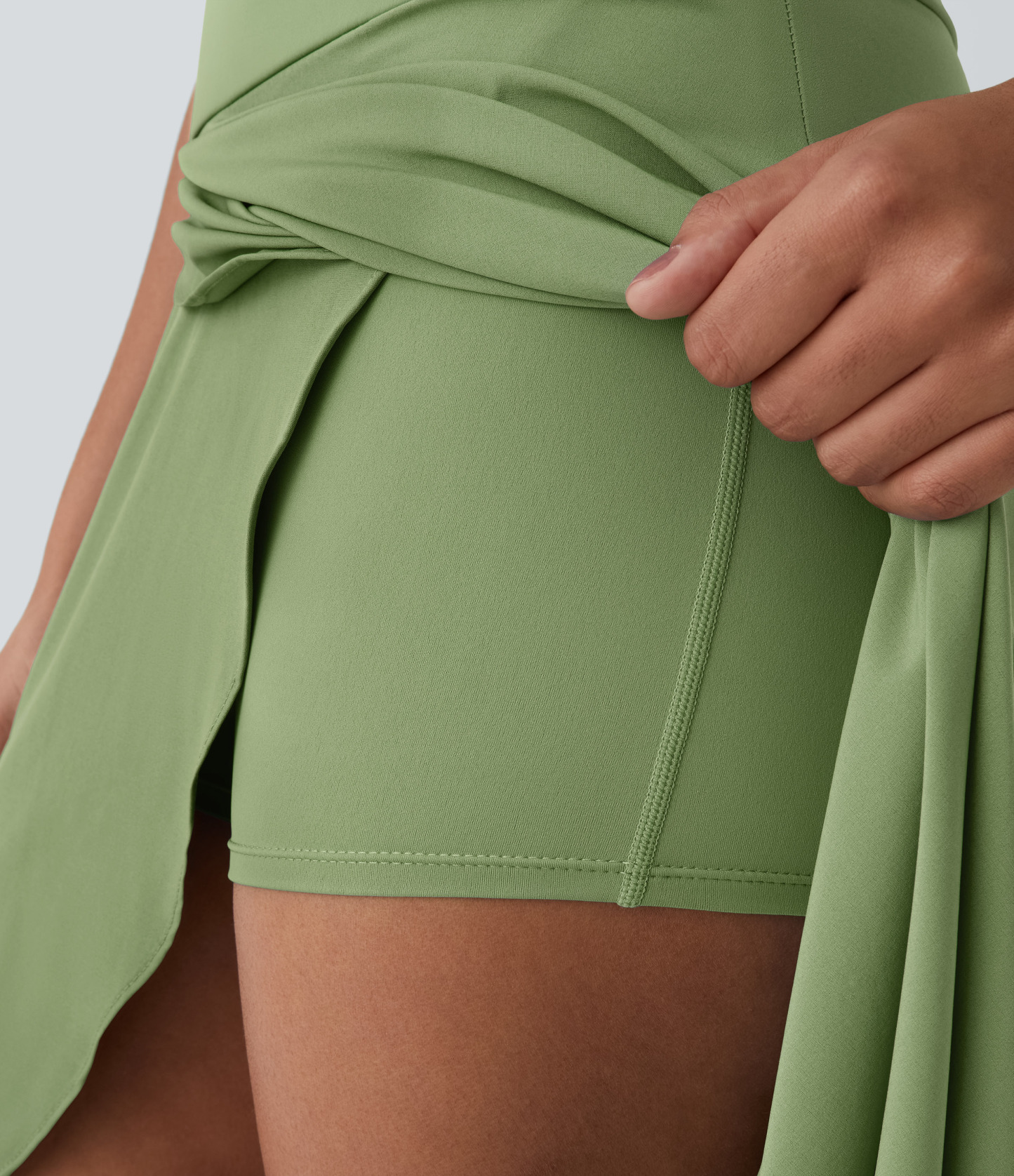 High Waisted High Low Ruffle 2-in-1 Flowy Quick Dry Casual Regular Maxi Skirt