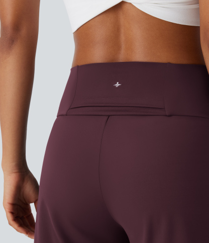 Airy High Waisted Pockets Cool Touch Yoga Bermuda Shorts