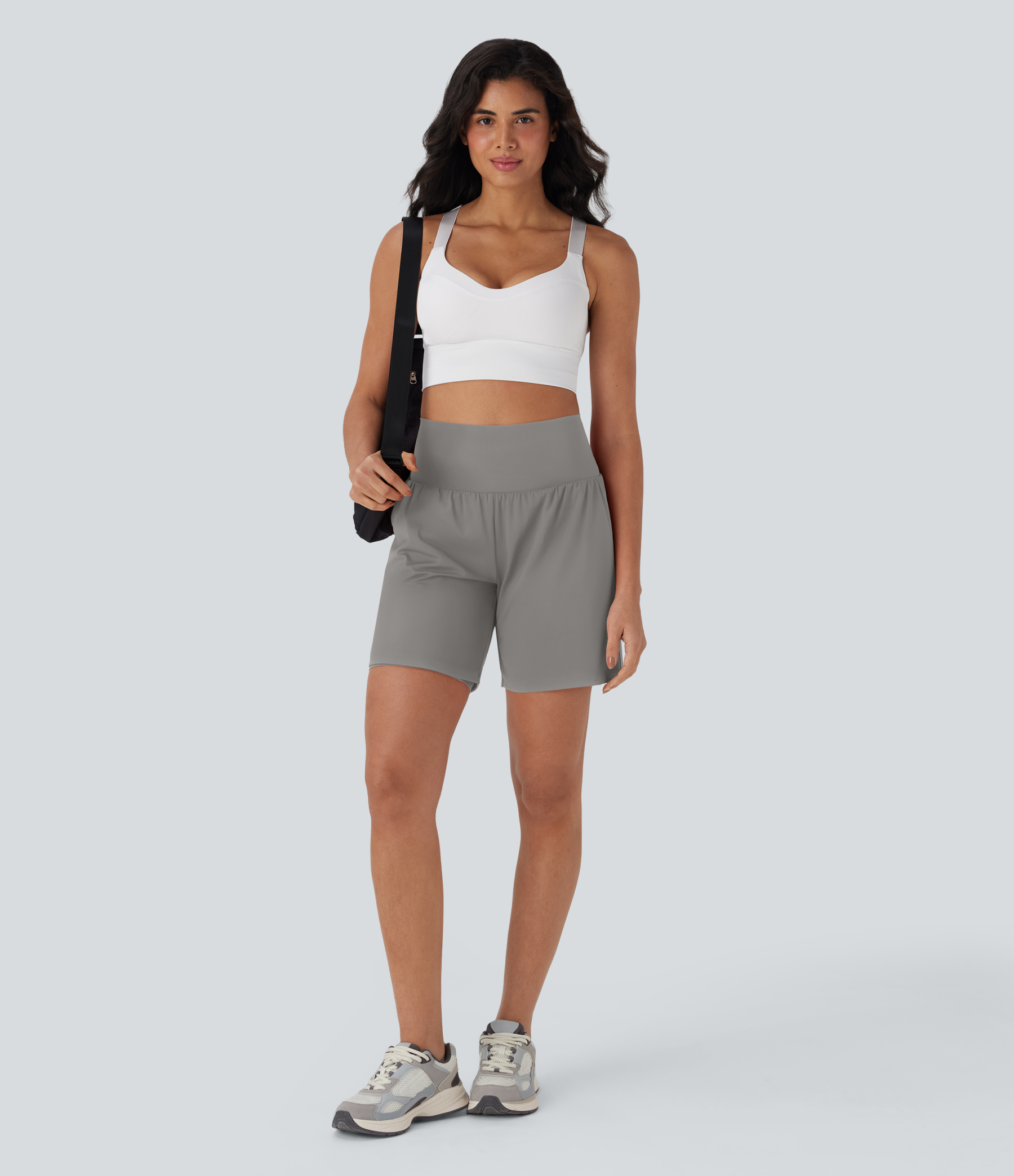 Airy Super High Waisted 2-in-1 Cool Touch Yoga Shorts 7" with Pockets