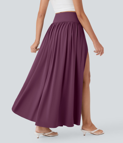 SoCinched High Waisted Tummy Control 2-in-1 Flowy Quick Dry Maxi Skirt