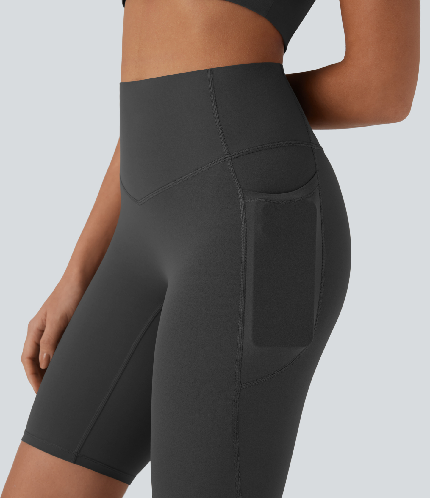 SoCinched High Waisted Tummy Control Pocket Shaping Training Biker Shorts 9''