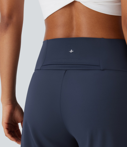 Airy High Waisted Pockets Cool Touch Yoga Bermuda Shorts