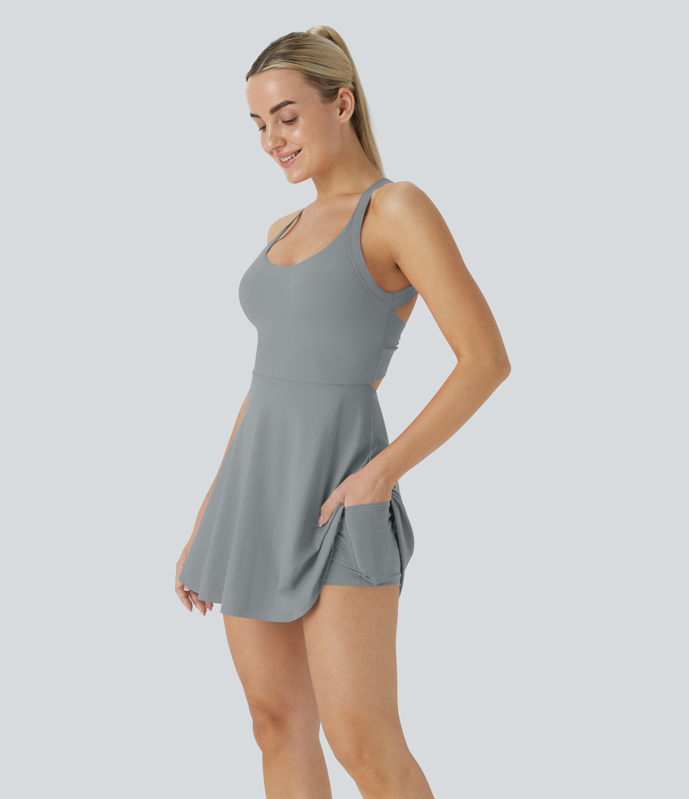 Softlyzero™ Airy Backless Twisted Cool Touch Dance Active Dress-Easy P