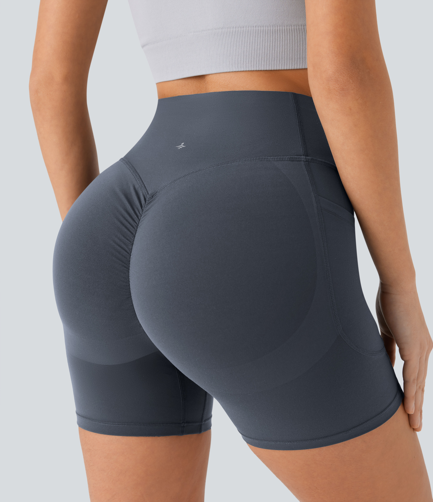 SoCinched High Waisted Scrunch Butt Lifting Tummy Control Side Pocket Shaping Workout Biker Shorts 5''