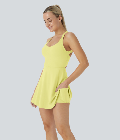 Airy Backless Twisted Cool Touch Dance Active Dress-Easy Peezy Edition
