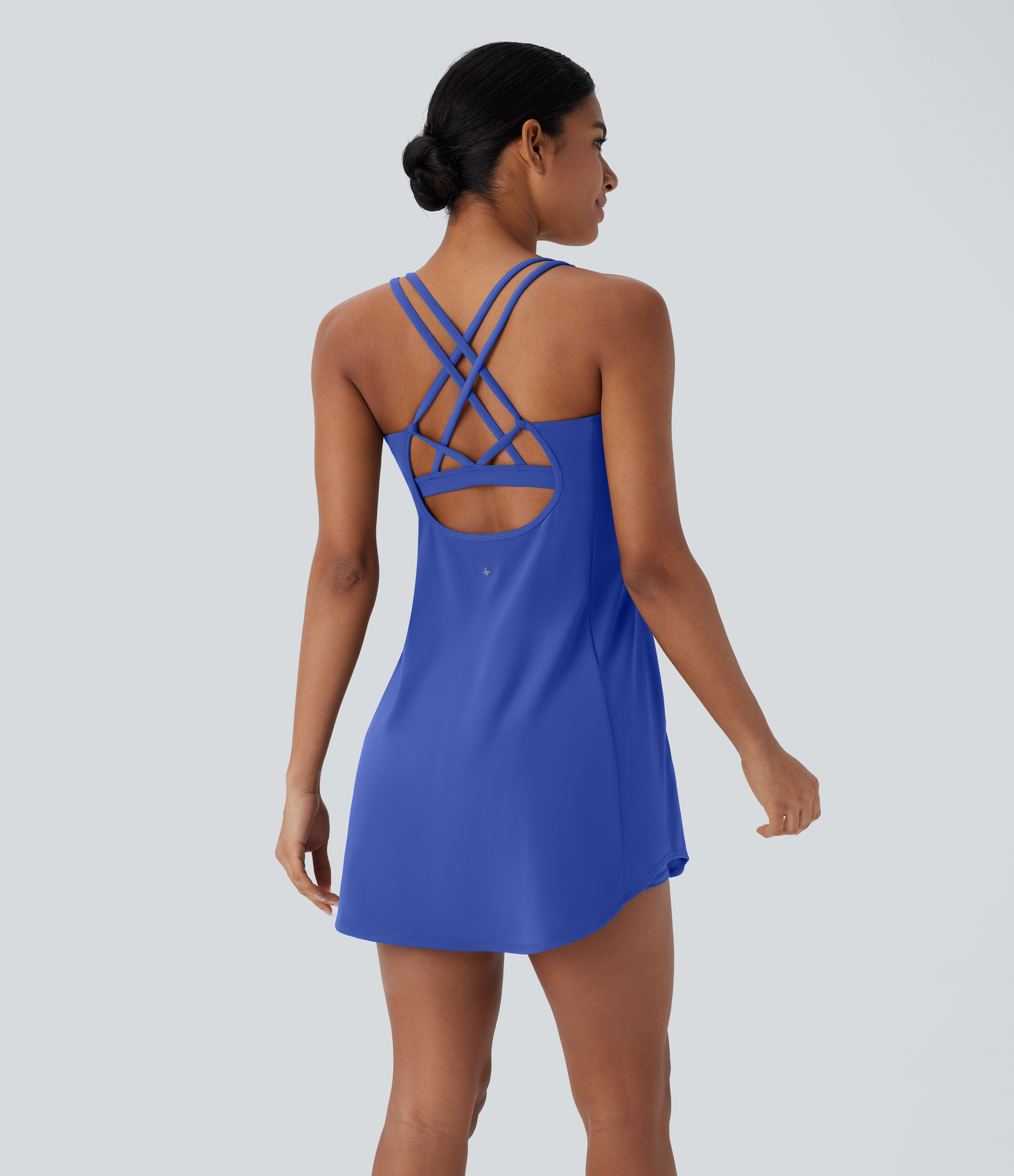 Plush Cut Out Pocket 2-Piece Mini Yoga Active Dress