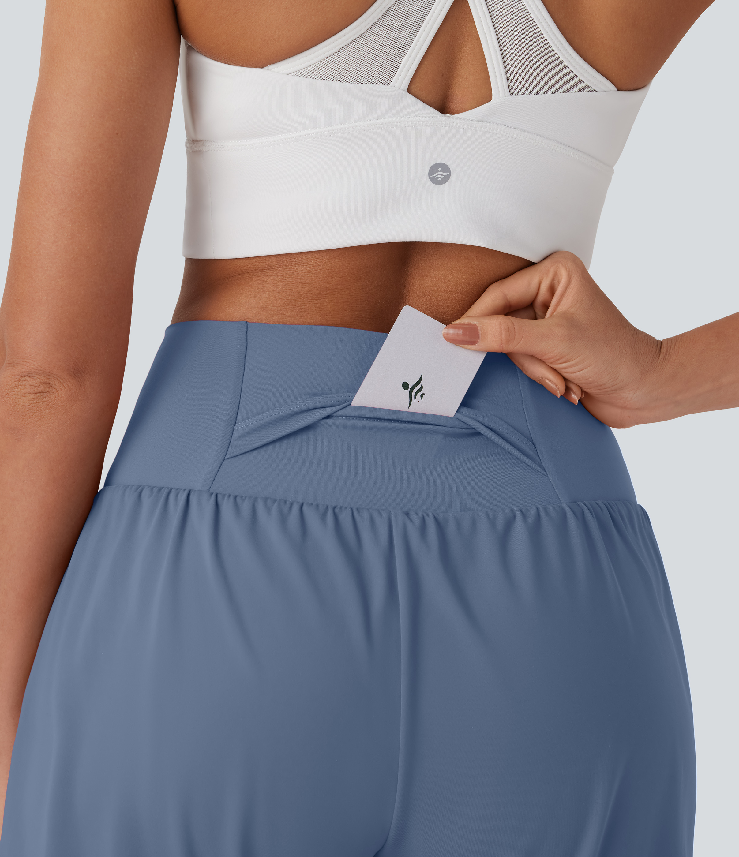 Airy Super High Waisted 2-in-1 Cool Touch Yoga Shorts 7" with Pockets