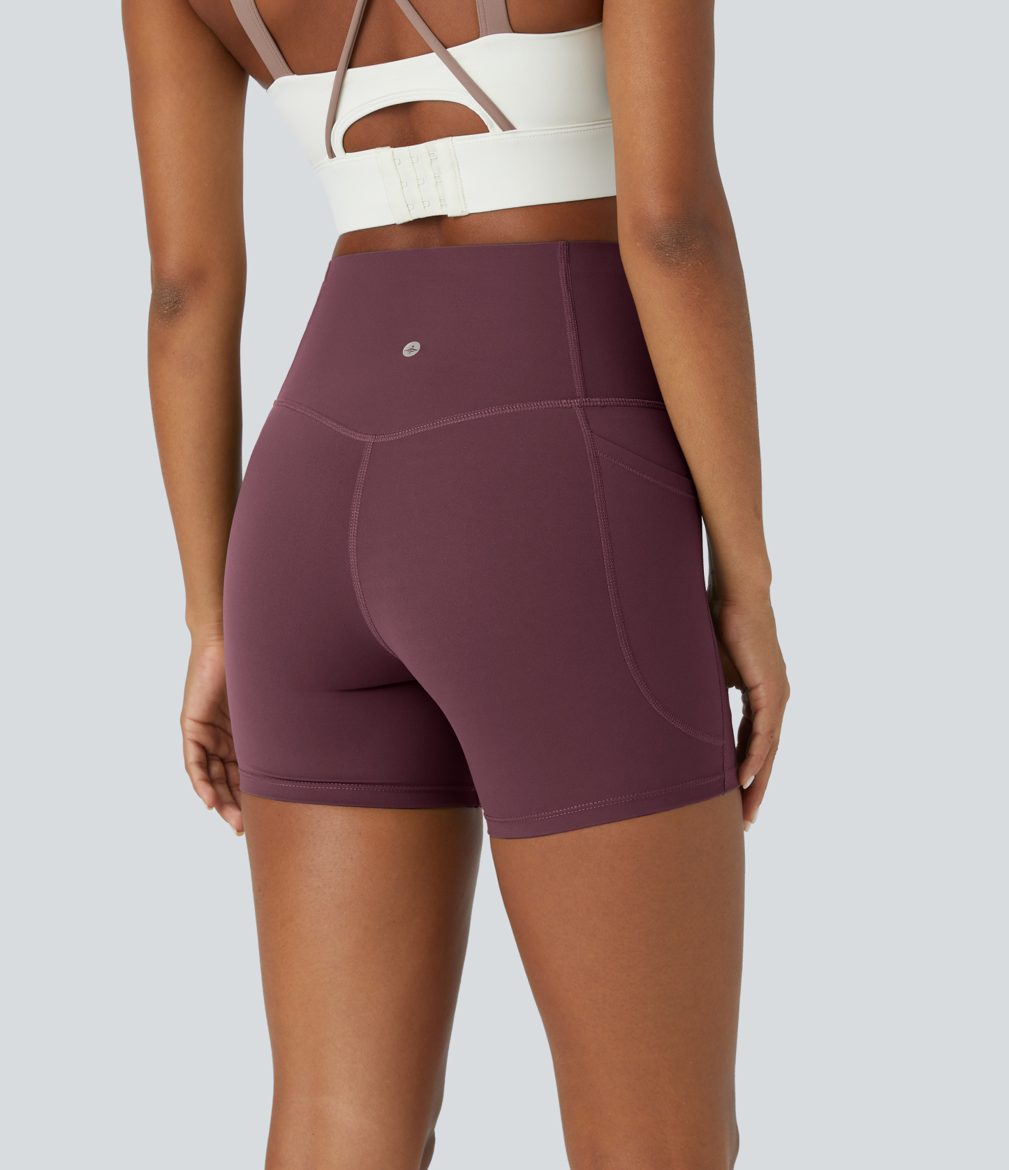 SoCinched High Waisted Tummy Control Side Pocket Shaping Training Biker Shorts 5''