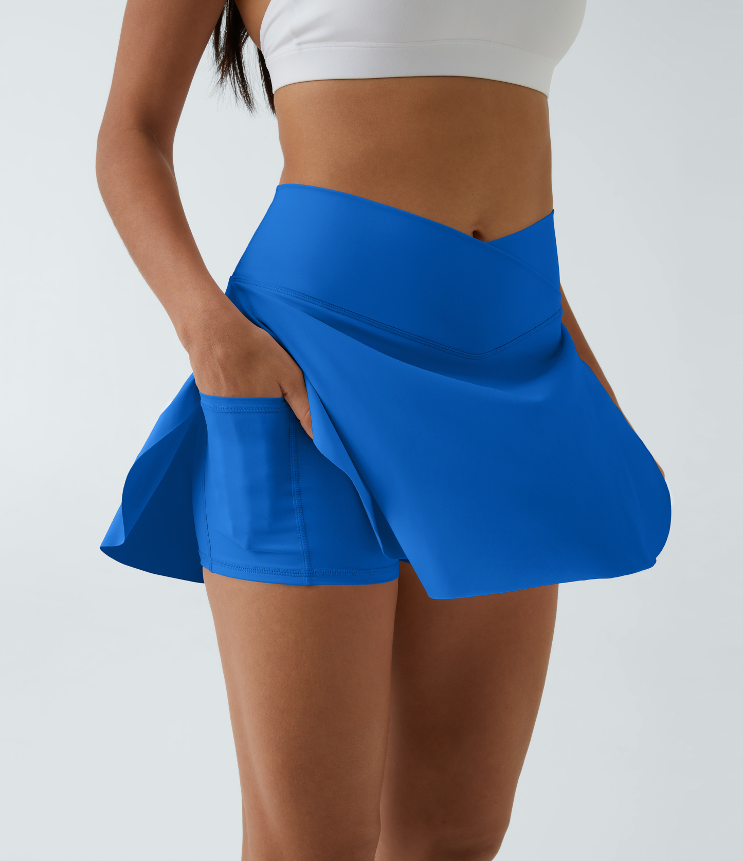 Airy Crossover Pocket 2-in-1 Cool Touch Tennis Skirt-Lucid-Longer Length-UPF50+