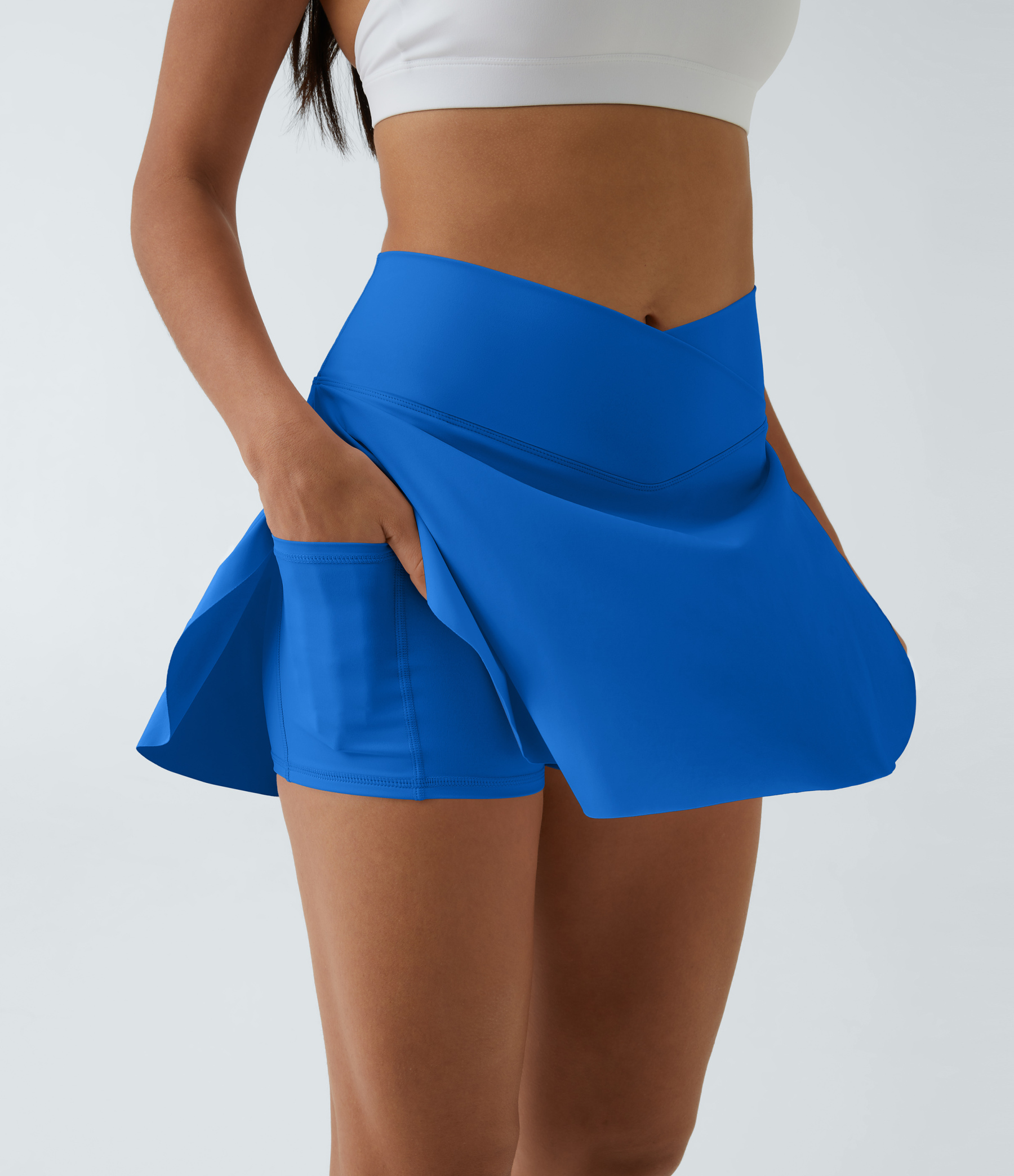 Airy Crossover Pocket 2-in-1 Cool Touch Tennis Skirt-Lucid-Longer Length-UPF50+