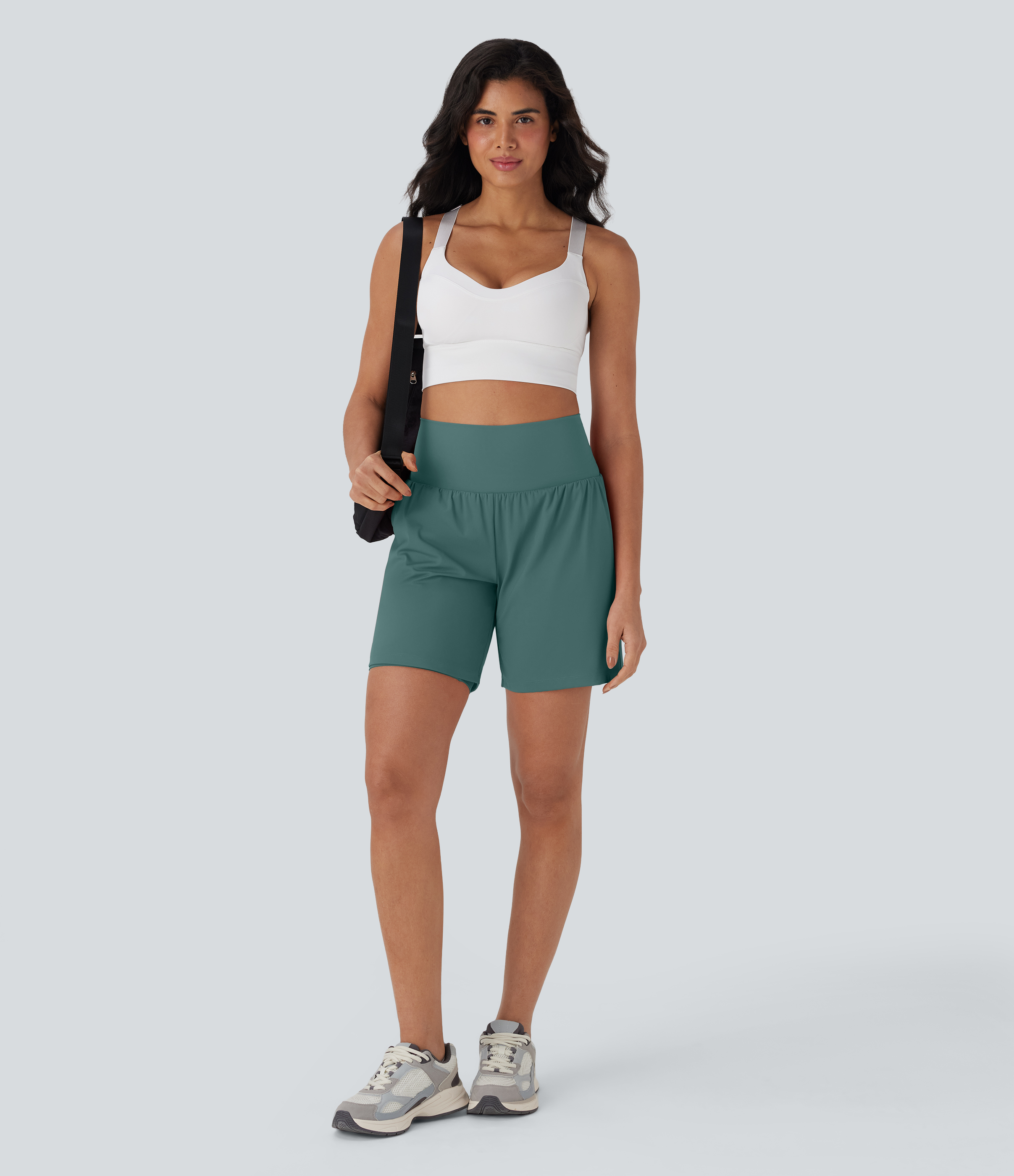 Airy Super High Waisted 2-in-1 Cool Touch Yoga Shorts 7" with Pockets