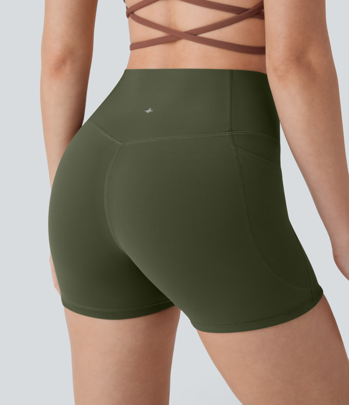 SoCinched High Waisted Tummy Control Pocket Shaping Training Biker Shorts 3''