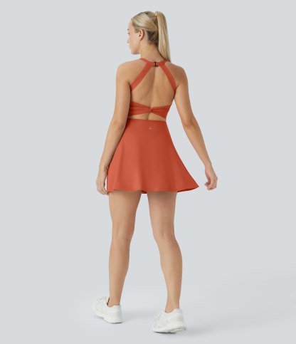 Airy Backless Twisted Cool Touch Dance Active Dress-Easy Peezy Edition