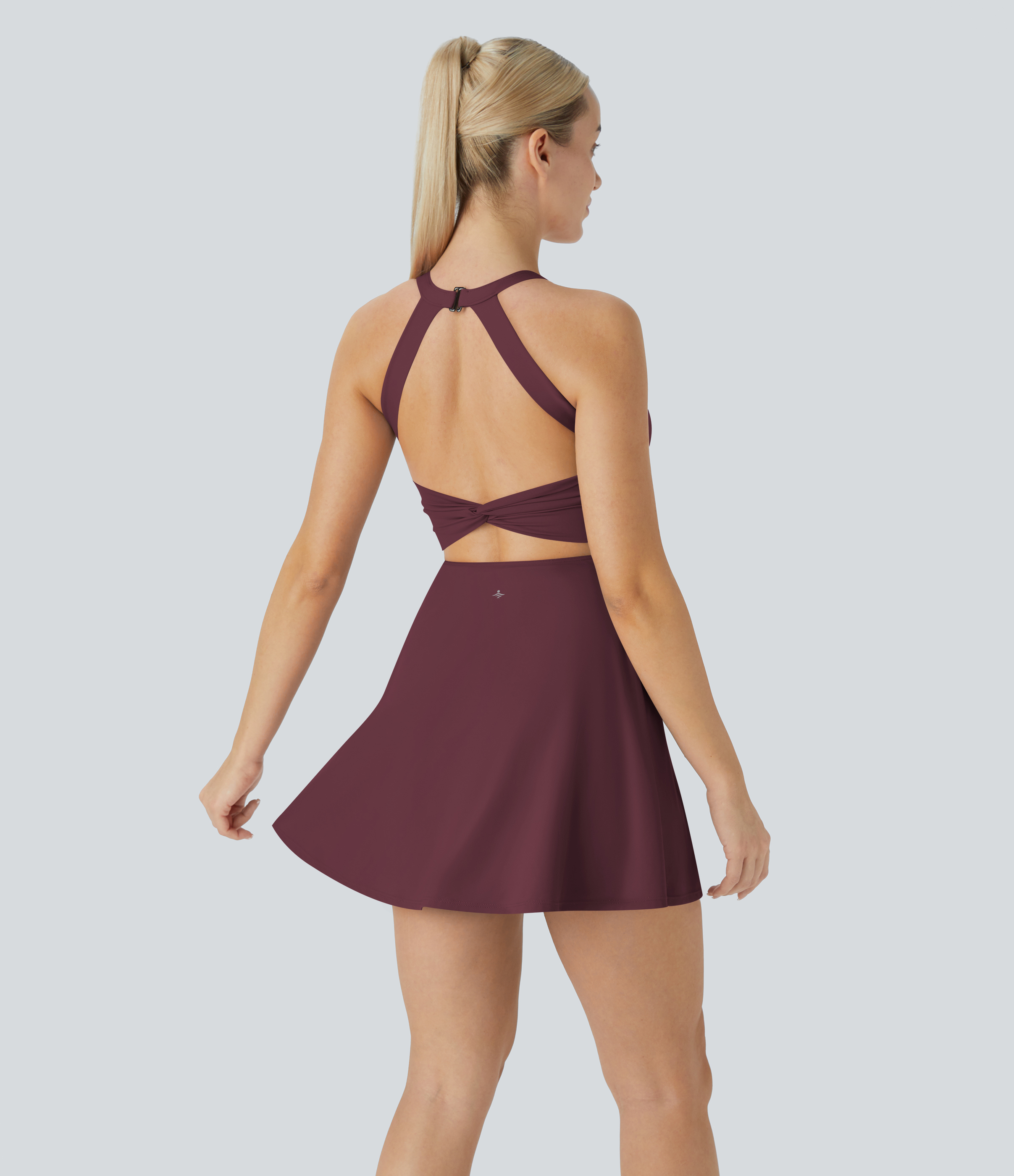 Airy Backless Twisted Cool Touch Dance Active Dress-Easy Peezy Edition