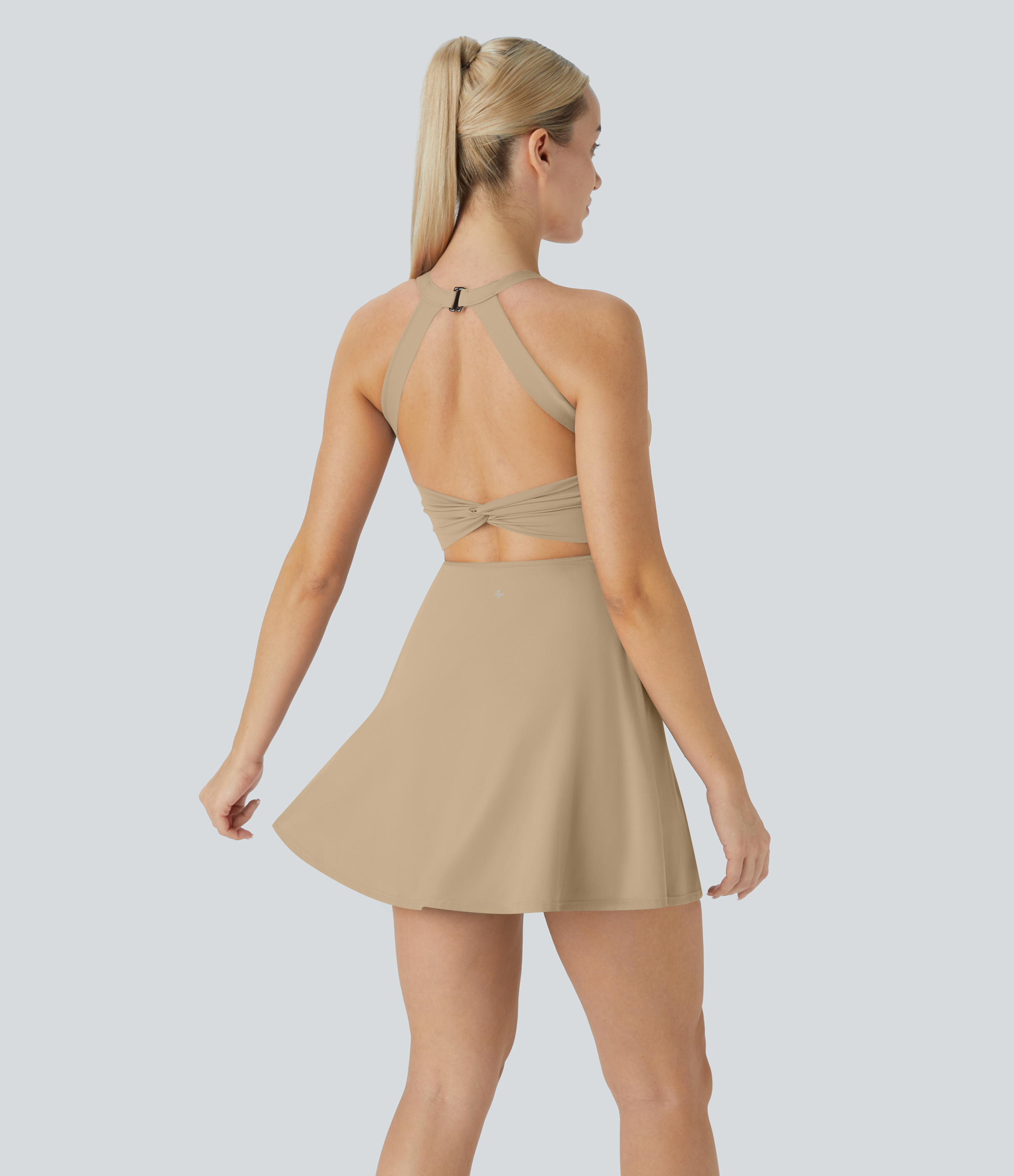 Airy Backless Twisted Cool Touch Dance Active Dress-Easy Peezy Edition