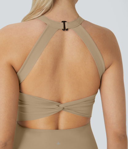 Airy Backless Twisted Cool Touch Dance Active Dress-Easy Peezy Edition