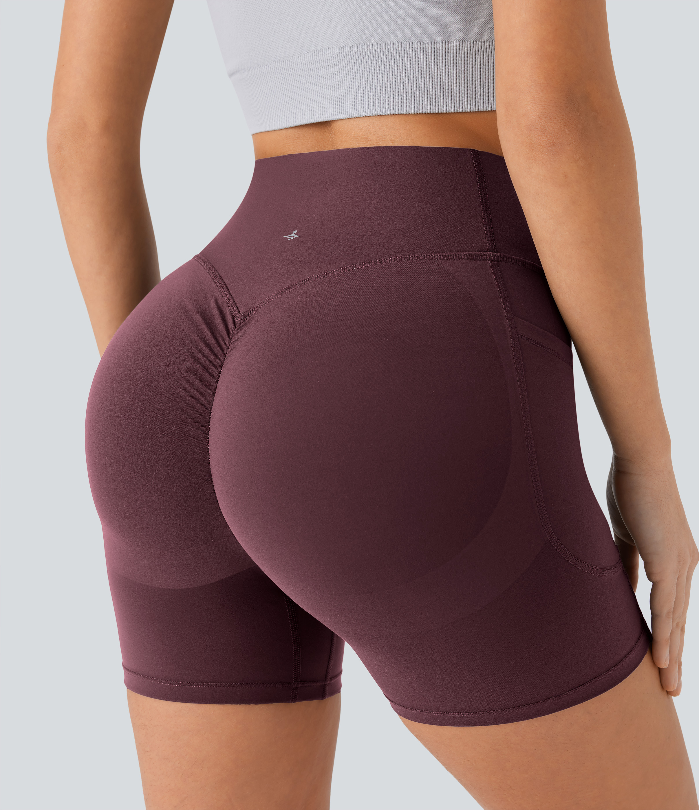 SoCinched High Waisted Scrunch Butt Lifting Tummy Control Side Pocket Shaping Workout Biker Shorts 5''
